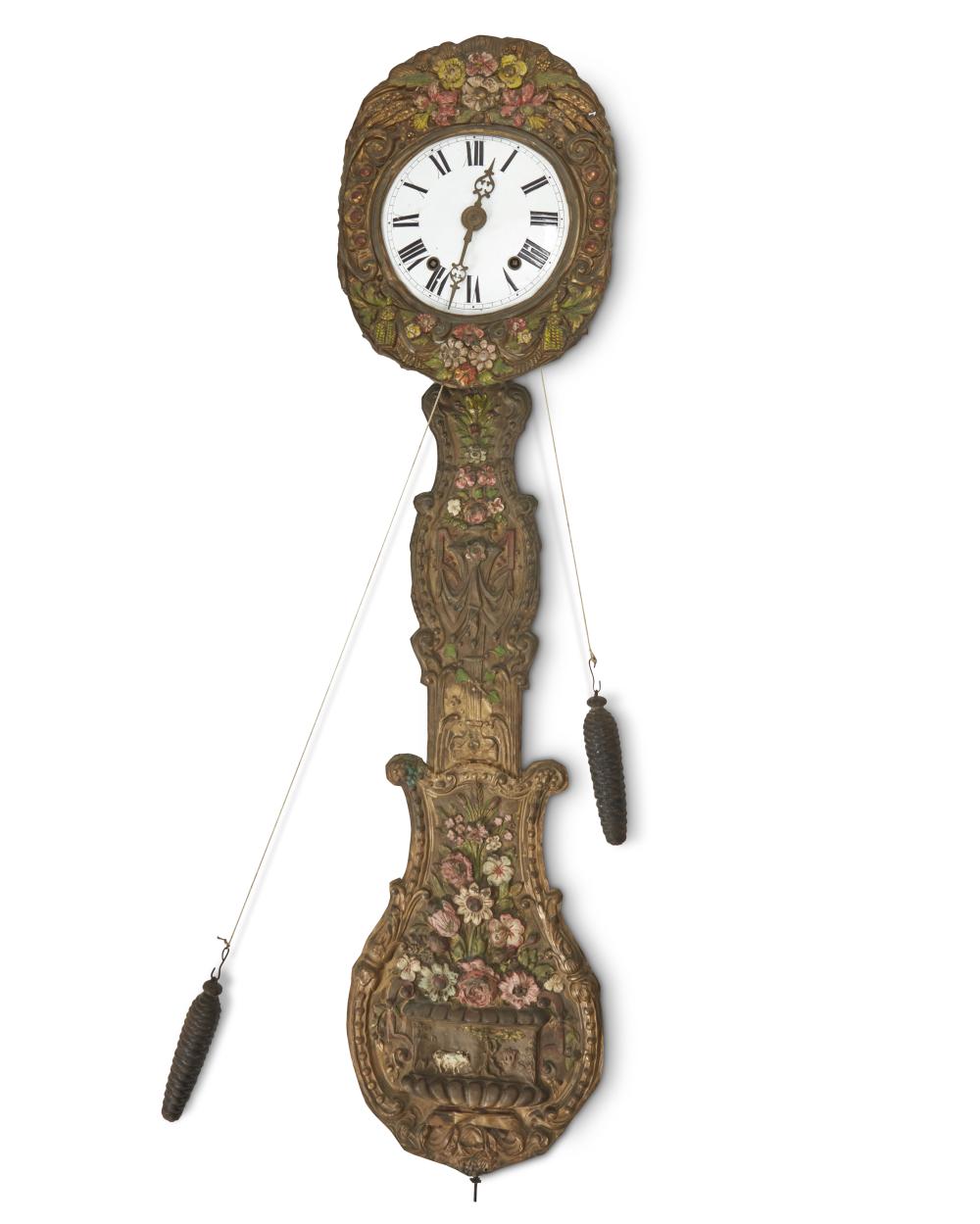A FRENCH MORBIER WALL CLOCKA French