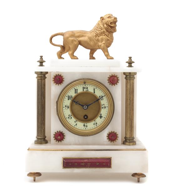 A French Onyx and Cast Metal Mantel