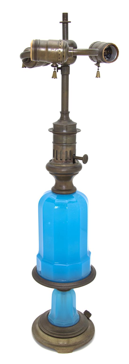 *A French Opaline Glass Lamp of