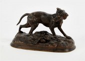 A FRENCH PAINTED BRONZE MODEL