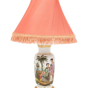 A French Painted Opaque White Glass