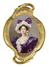 A French Painted Porcelain Tra