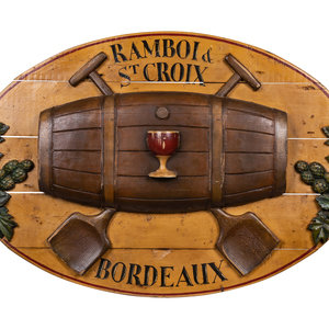 A French Painted Trade Sign 20th