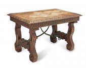 A FRENCH PARQUETRY AND CARVED