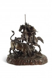 A FRENCH PATINATED BRONZE FIGU