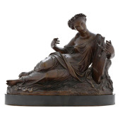 A FRENCH PATINATED BRONZE FIGU