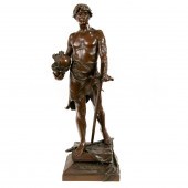 A FRENCH PATINATED BRONZE FIGU