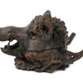 A French Patinated Metal Boar'