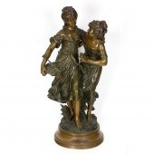 A FRENCH PATINATED METAL FIGUR