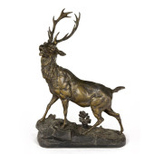 A FRENCH PATINATED METAL FIGUR