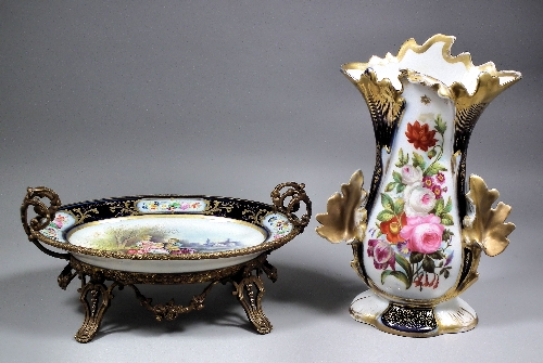 A French porcelain and gilt metal