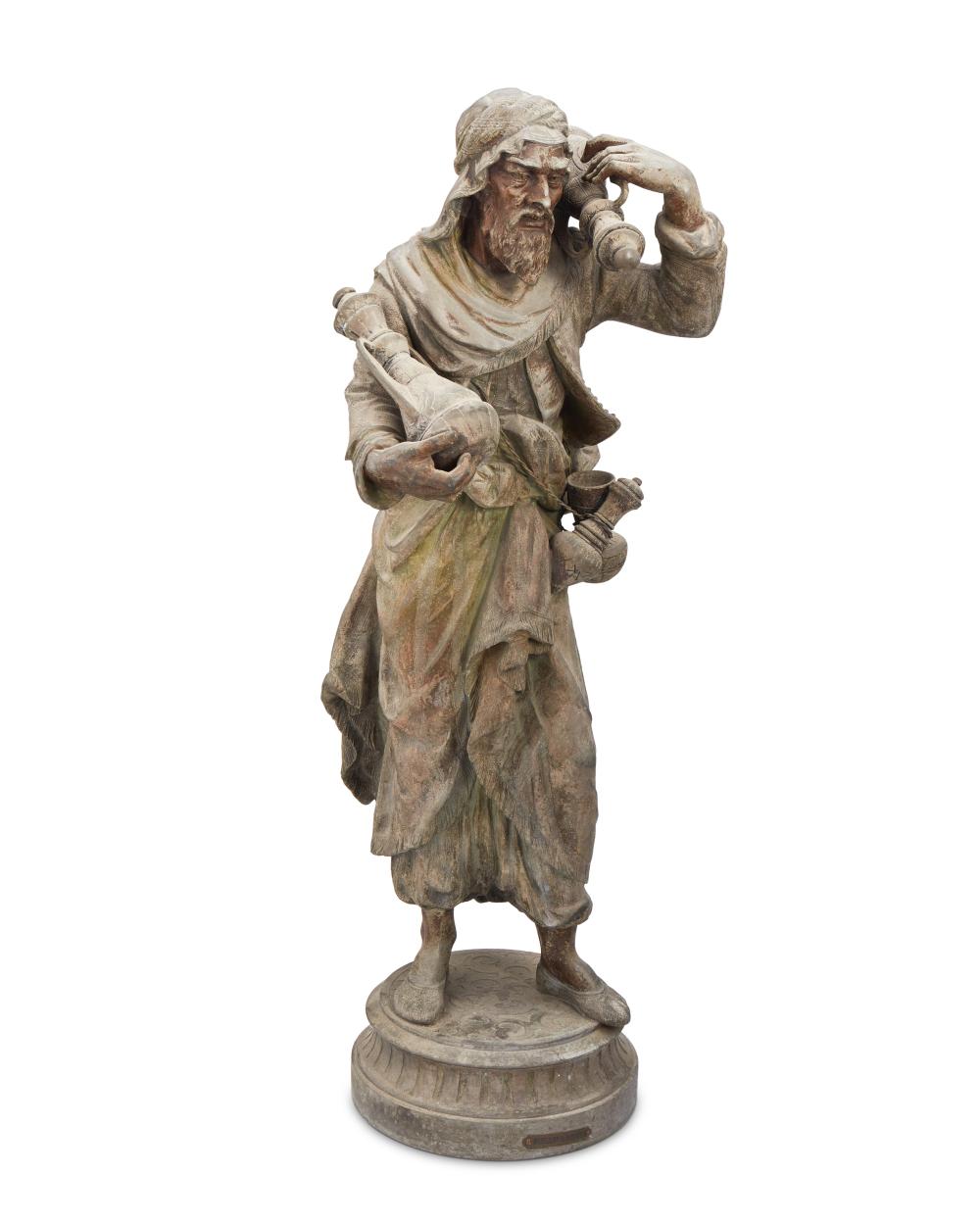 A FRENCH POTTERY MERCHANT BRONZE