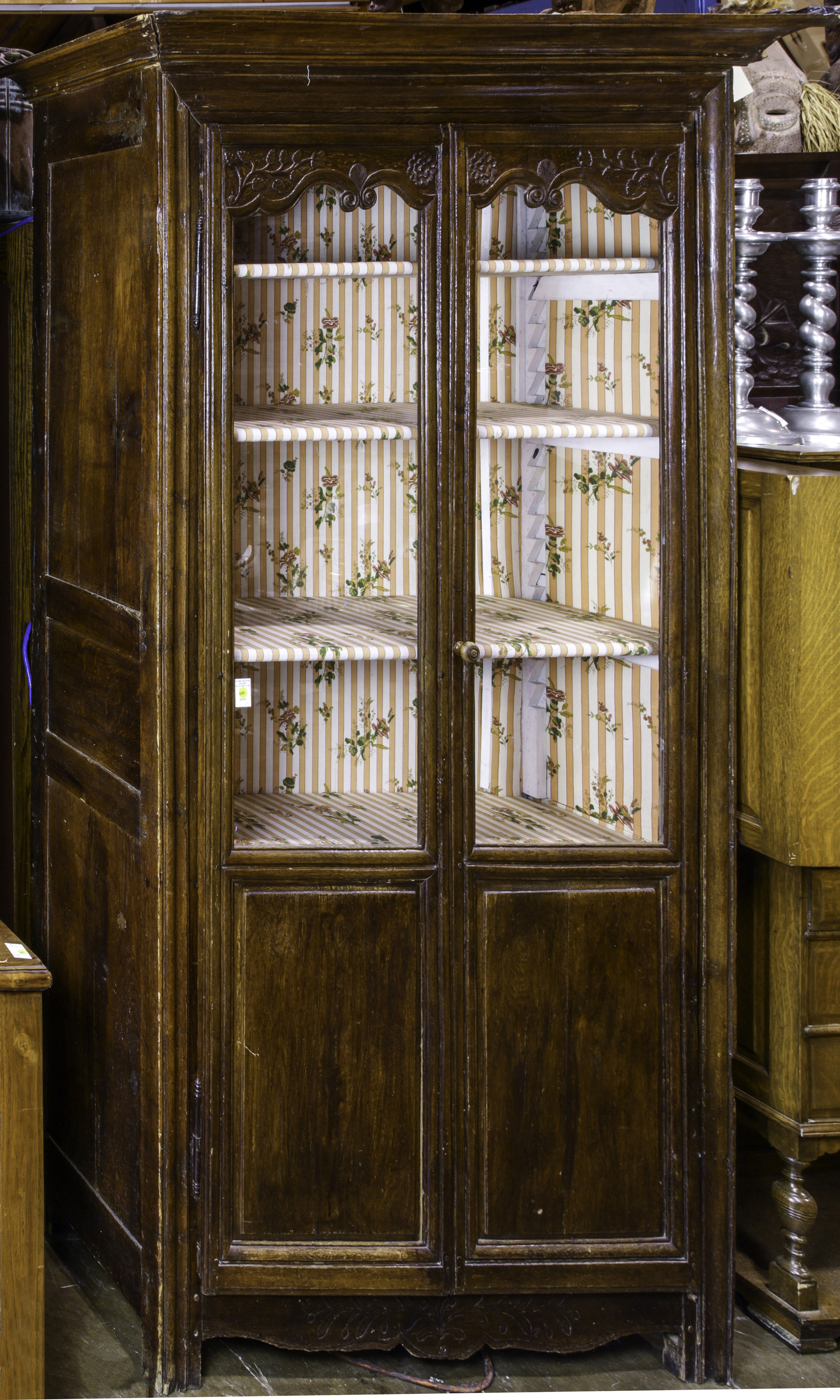 A FRENCH PROVINCIAL VITRINE CIRCA