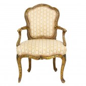 A FRENCH ROCOCO STYLE FAUTEUIL
