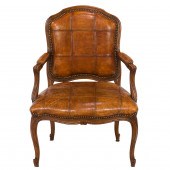 A FRENCH ROCOCO STYLE FAUTEUIL