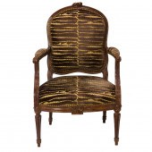 A FRENCH ROCOCO STYLE FAUTEUIL