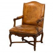 A FRENCH ROCOCO STYLE FAUTEUIL