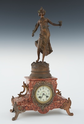 A French Rouge Marble and Gilt