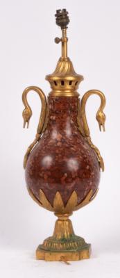 A French rouge marble and gilt