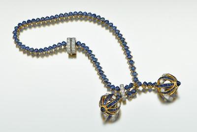 A French Sapphire, Diamond, 18k