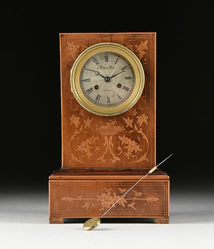 A FRENCH SATINWOOD MARQUETRY INLAID