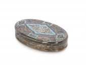 A FRENCH SILVER AND CHAMPLEVE
