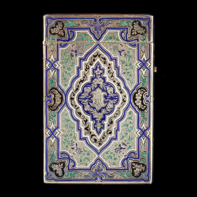 A FRENCH SILVER AND ENAMEL