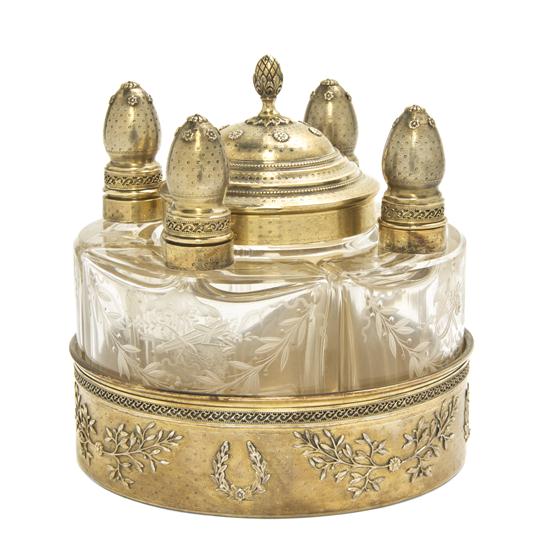 A French Silver and Etched Glass