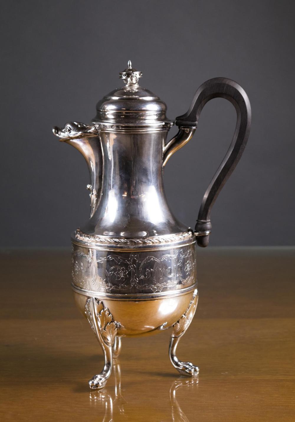 A FRENCH SILVER COFFEE POTA