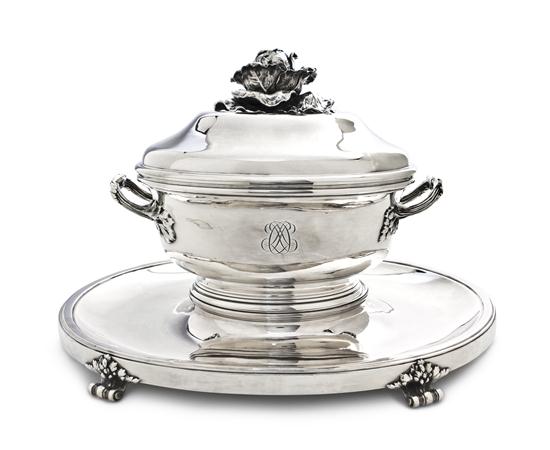 A French Silver Covered Tureen on
