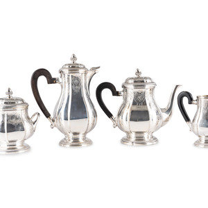 A French Silver Four-Piece Tea