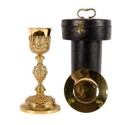 A French silver gilt chalice and