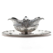 A FRENCH SILVER SAUCE BOAT WIT