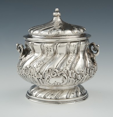 A French Silver Sugar Bowl with Lid