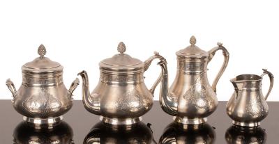 A French silver tea and coffee set,