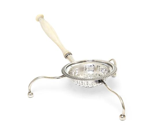 A French Silver Tea Strainer of