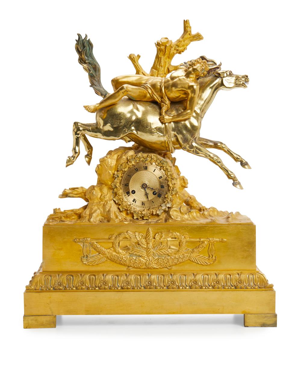 A FRENCH SILVERED AND GILT-BRONZE