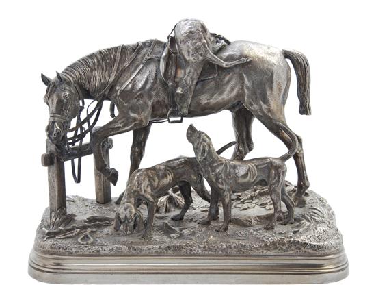 * A French Silvered Bronze