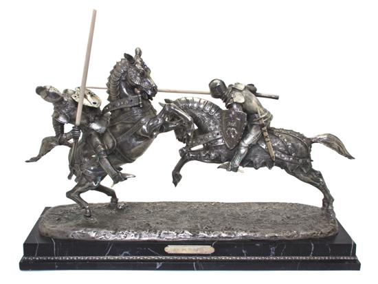 A French Silvered Bronze Ivory