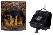 A FRENCH TOLE PEINTE COAL BIN