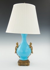 A French Turquoise Opaline Gla