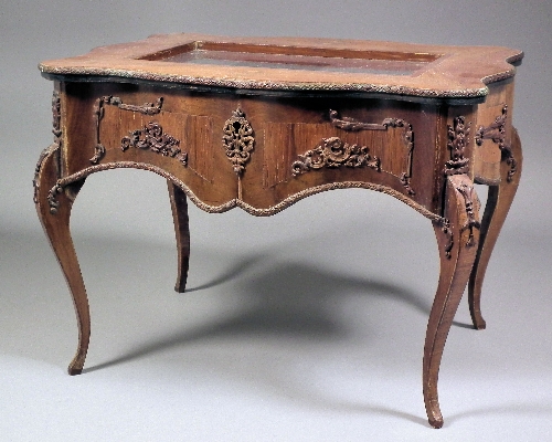 A French walnut and marquetry