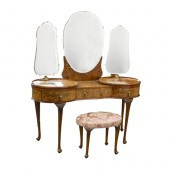 A French walnut dressing table