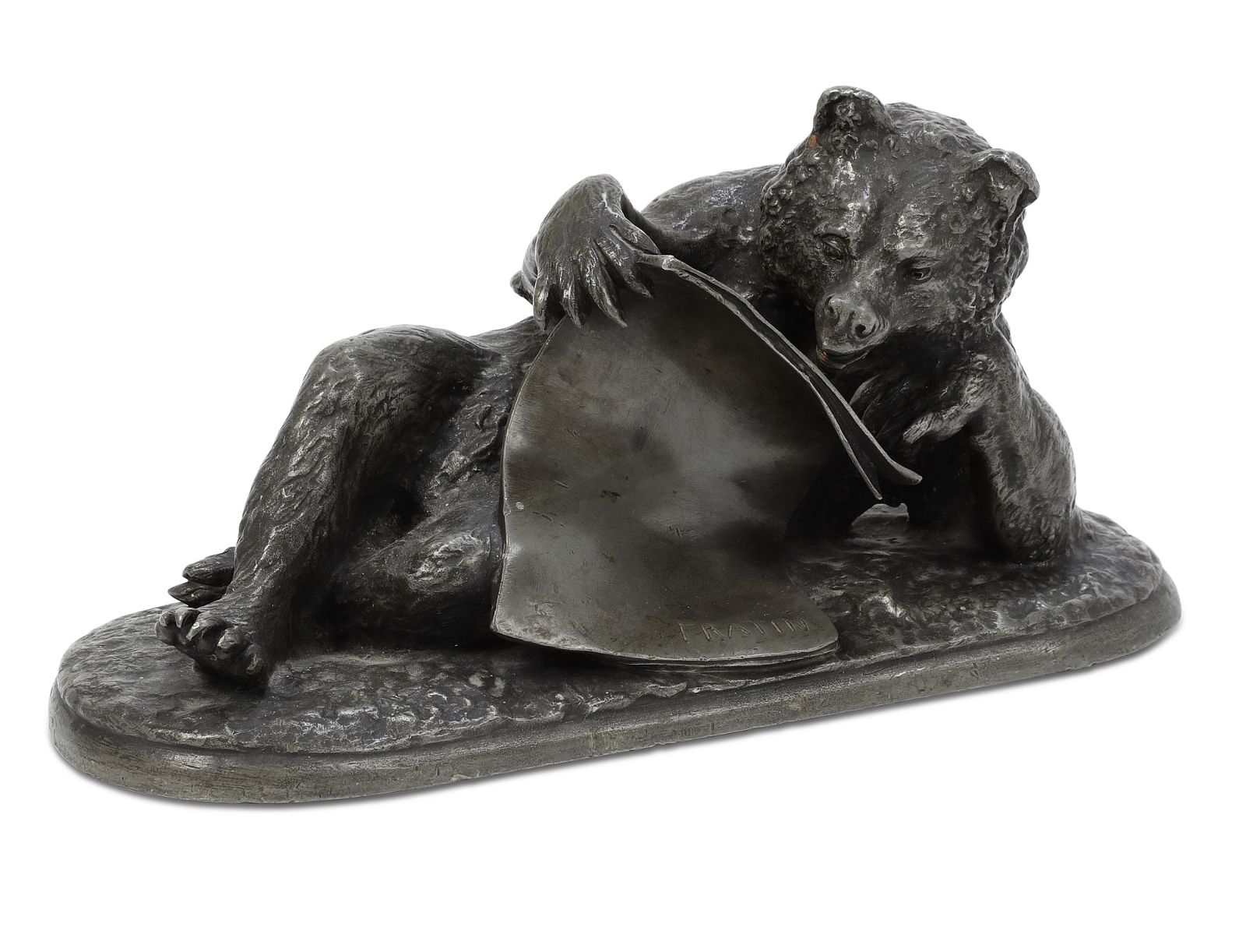 A FRENCH WHITE METAL MODEL OF A
