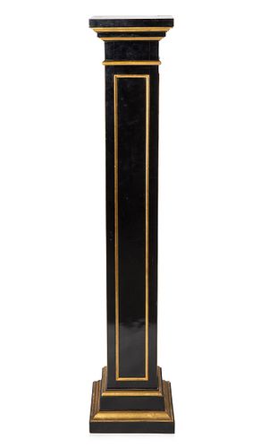 A FRENCH WOODEN EBONIZED BLACK