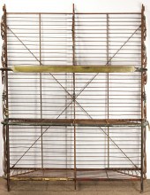 A FRENCH WROUGHT IRON AND BRAS