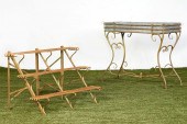 A FRENCH WROUGHT IRON JARDINIE
