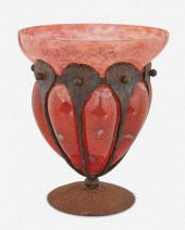 A FRENCH WROUGHT IRON MOUNTED