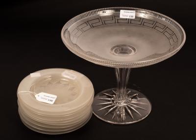 A frosted glass tazza with