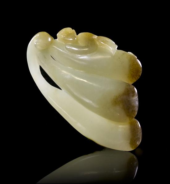 A Fruit Form Jade Toggle of celadon